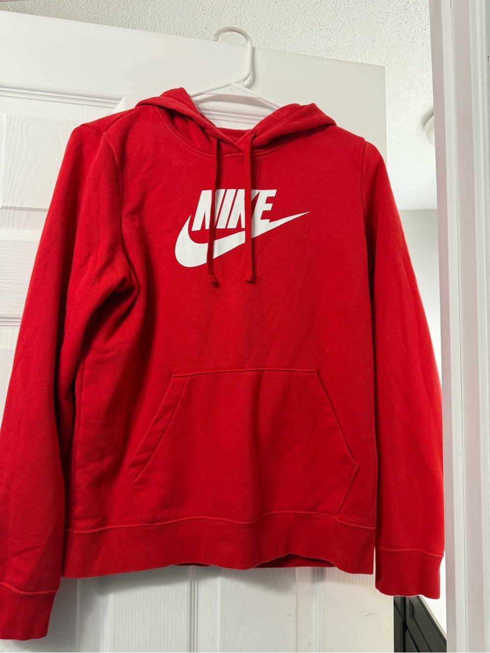 Nike Red Crewneck Hoodie with White Swoosh